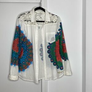 DESIGUAL XXL crochet button up